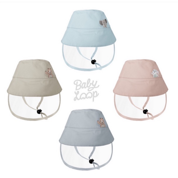 Baby Loop Topi Corona - Bucket Hat Baby + Face Shield Spring Collection BabyLoop Detachable Faceshield Topi Anak Kecil Bayi Anti Virus