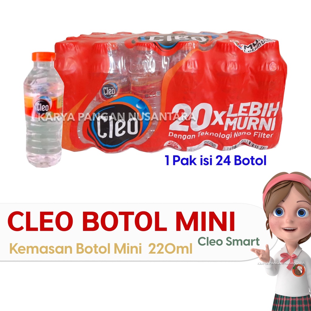 Jual Cleo Botol Mini 220ml Air Mineral Cleo Botol Kecil Cleo Smart Pax 24pc Shopee Indonesia 0578