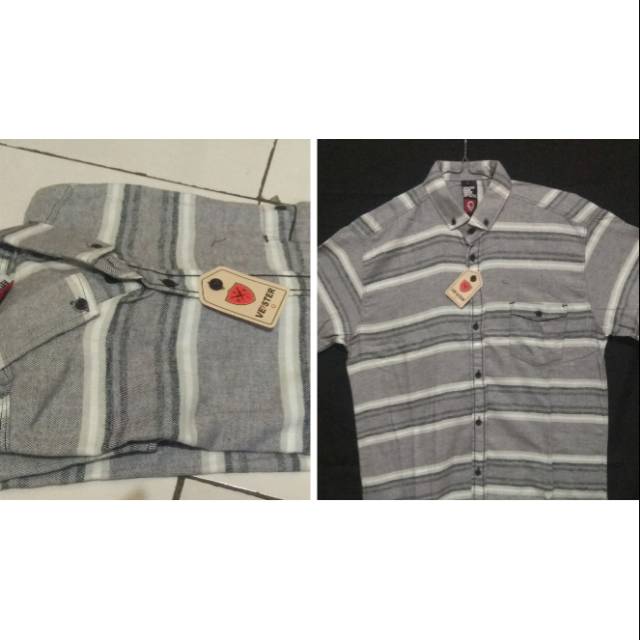 Kemeja flanel abu abu