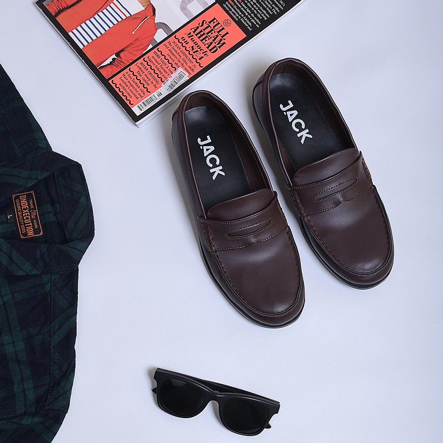 PANTOPEL BROWN |ManNeedMe x Jack| Sepatu Formal Pria | Pantofel Kantor / Pdh ORI