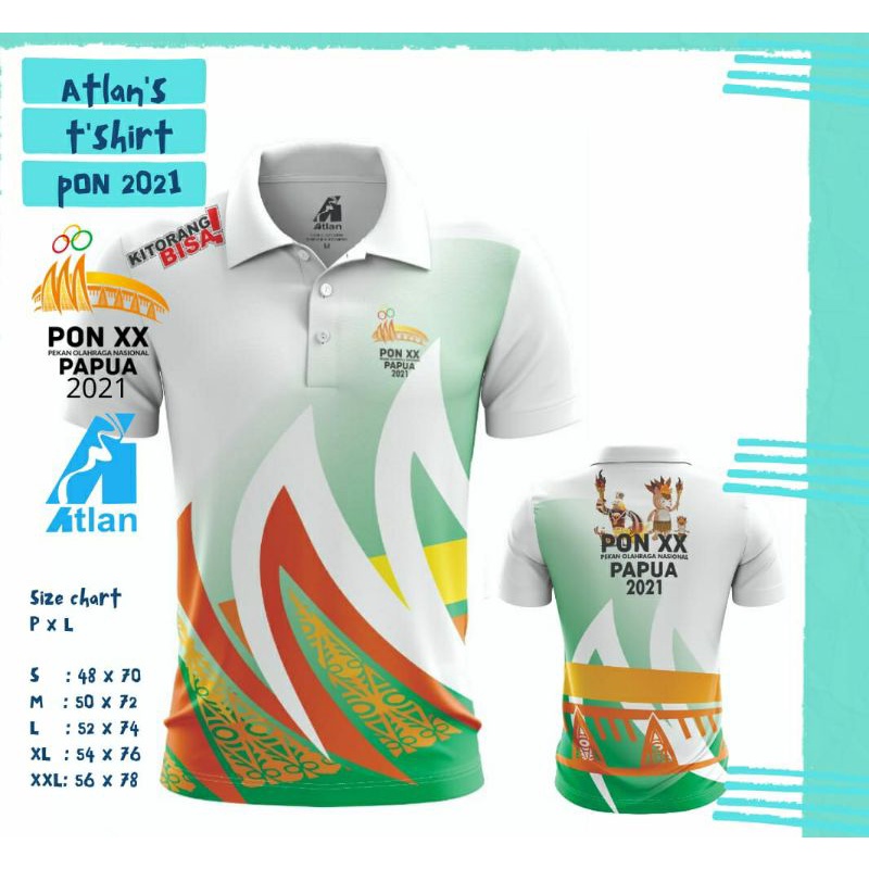 T-shirt/Baju/Atasan/Kaos Kerah Pon XX Papua 2021 Full Printing Limited Edition