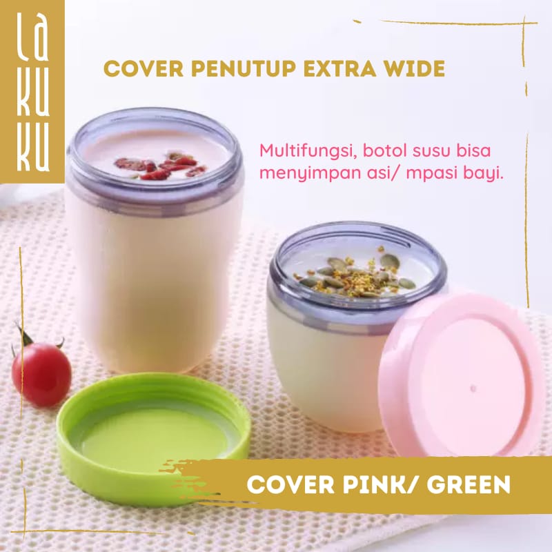 Lakuku - cover penutup botol simpan asi mpasi bahan PP extra wide untuk botol susu