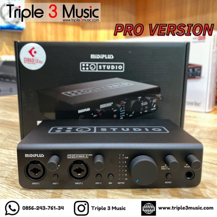 {suhadistore} MIDIPLUS Studio 2 Soundcard Recording Triple3music - STUDIO 2 PRO BL Murah