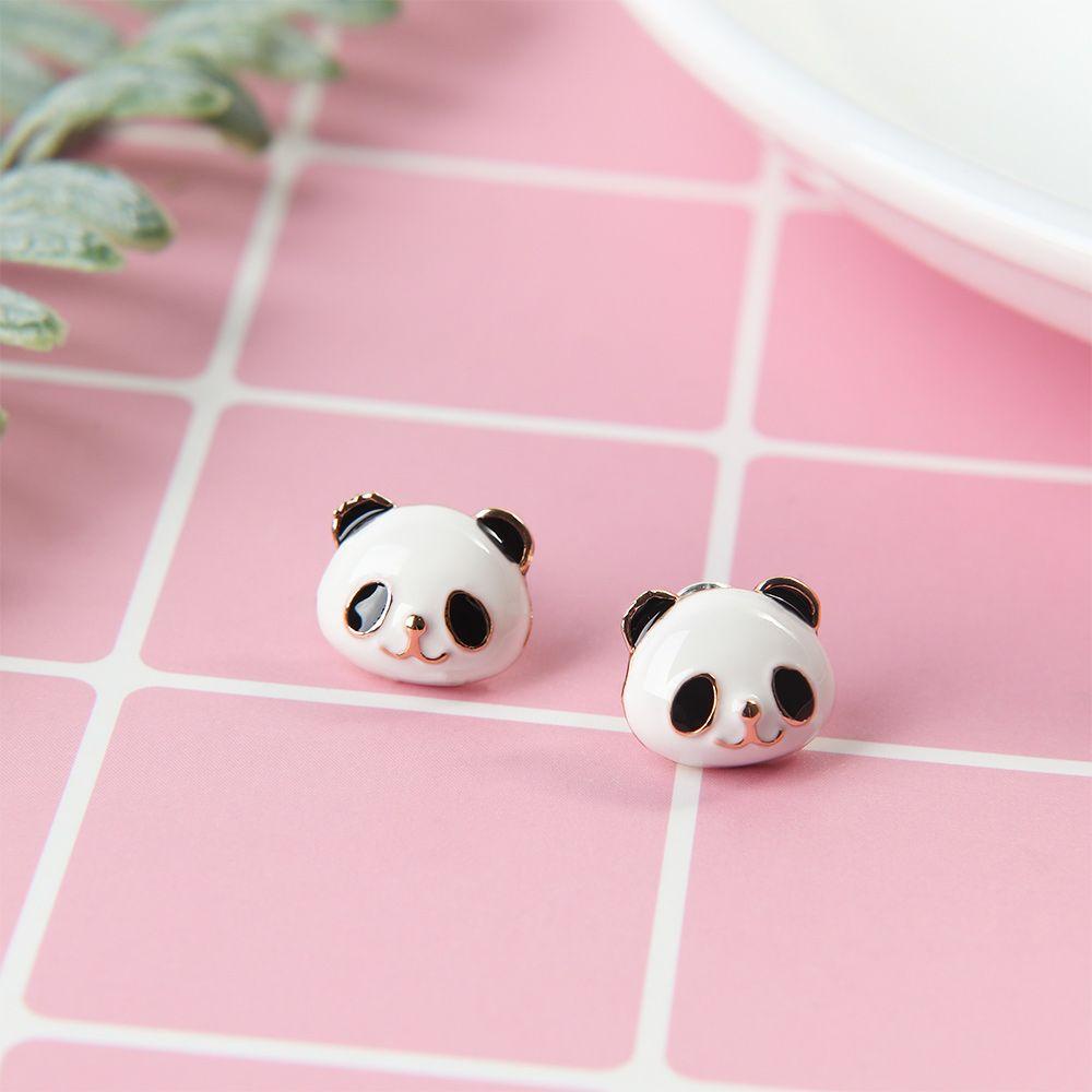 NEEDWAY Anting Untuk Wanita Bentuk Panda Perhiasan Alloy Anting Pengantin