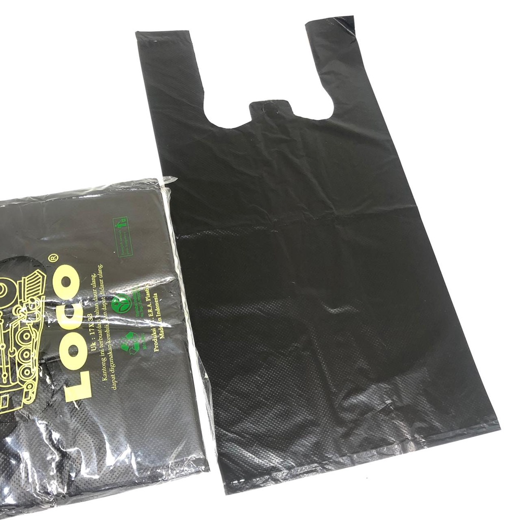 Kantong Plastik kresek loco hitam ekonomis UK 17X33 / UK 24X40 / UK35X55  plastik kresek loco