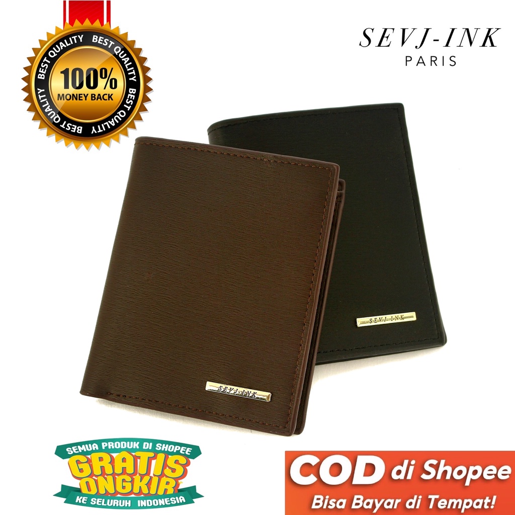 TOKOKOE - Dompet Pria model Korea Dompet Lipat model Slim bahan Kulit Original - SEVJ-INK SVJ model