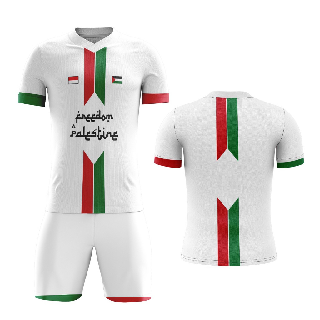 Baju Kaos Tshirt Jersey Olahraga Palestina Palestine Fullprint Custom Futsal Bola