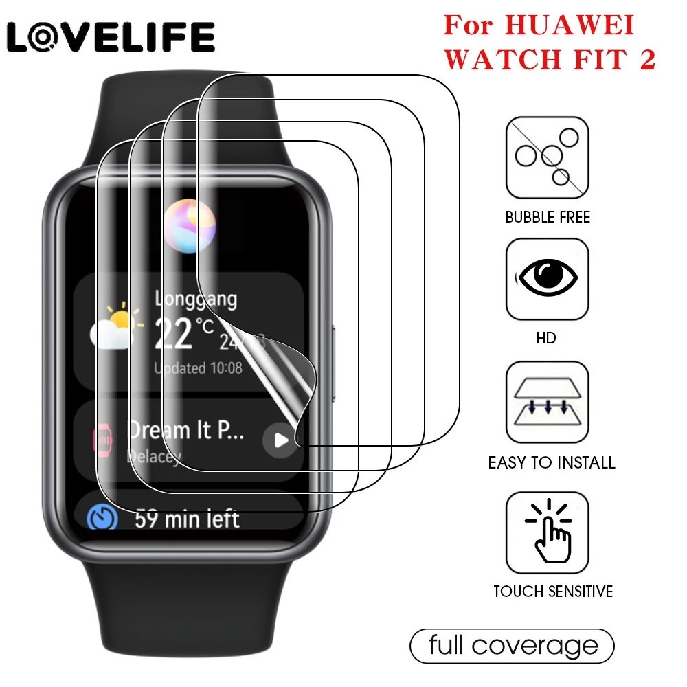 1 Pc Pelindung Layar Hydrogel Anti Sidik Jari Untuk Huawei watch fit 2