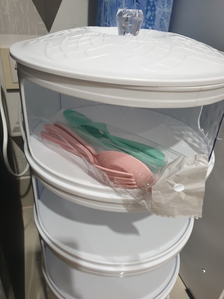 Tudung Saji Diamond Putih - Food Storage 4 Layer Tudung Saji Susun Rak Penyimpan Makanan