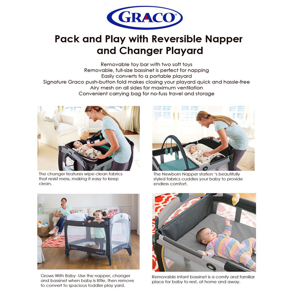 Graco box Reversible Napper Changer Kodiak Pack n Play Changing Station Baby Box Babybox Tidur Bayi