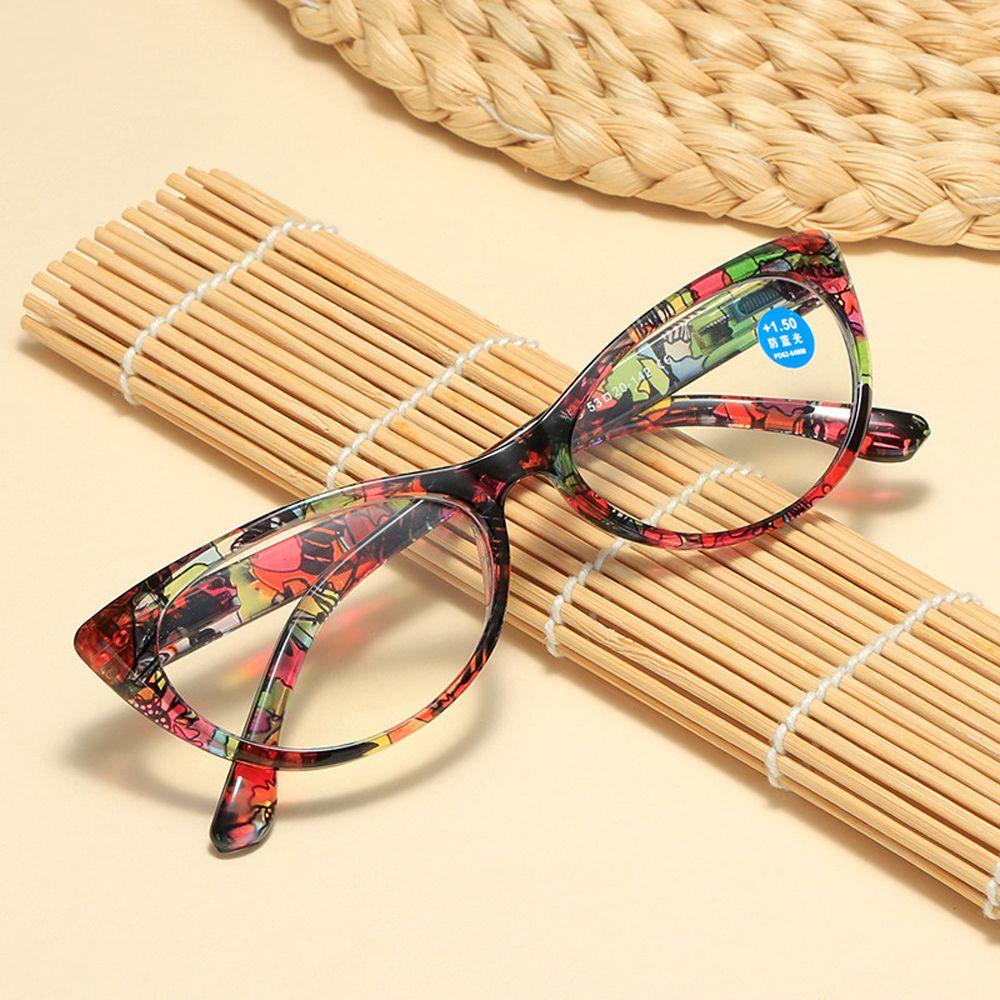 Needway   Cat Eye Presbyopia Eyeglasses Fashion Cat Eye Glasses Frame Driving Baca Pembesaran Floral Hyperopia Eyewear