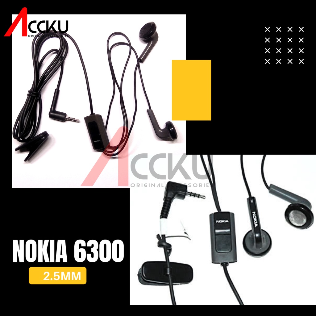 6300 | Earphone Headset Handsfree Nokia 6300 Jack 2.5mm Handsfree Nokia 6300 Nokia 6600 2300 2610 2310 3650 Handsfree Nokia Lubang kecil 2,5mm Original OEM