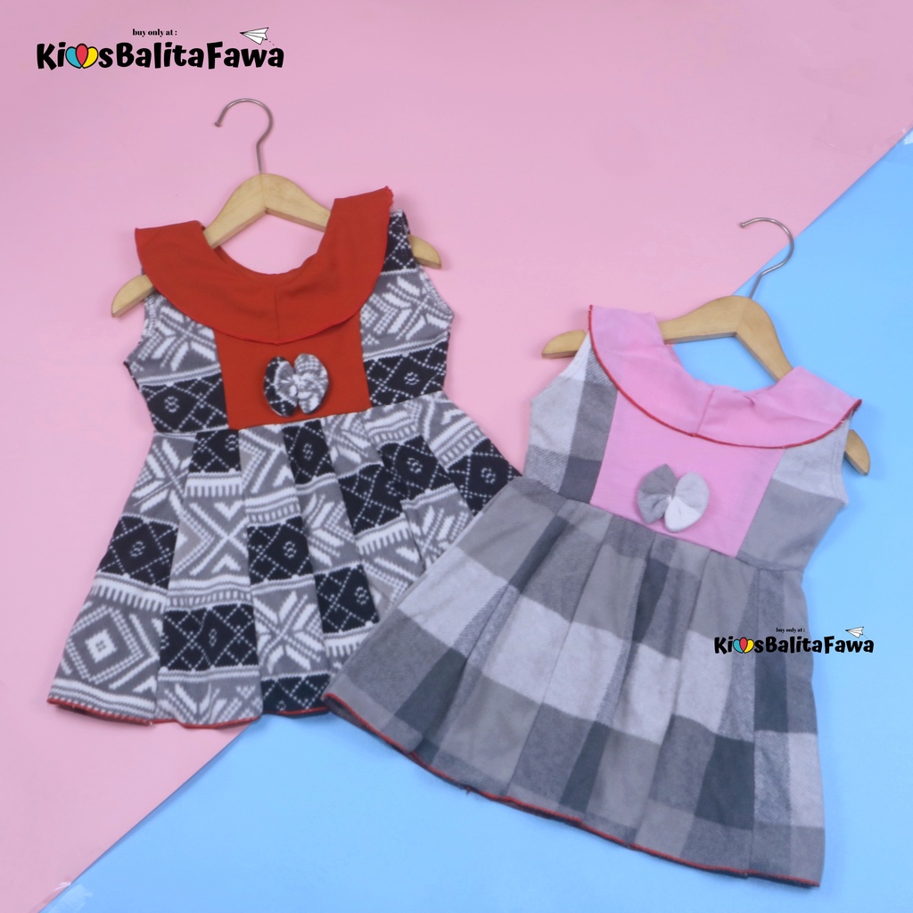 (BLUDRU FLANEL) Dress Cantika uk 1-2 Tahun / Baju Anak Perempuan Harian Yukensi Murah Grosir