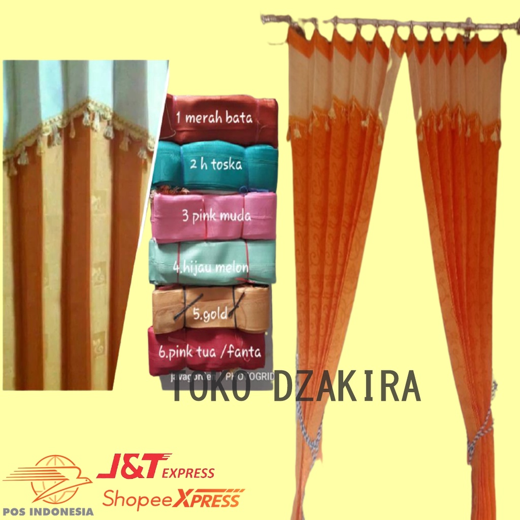 GORDEN MANOHARA Poni Renda jendela pintu Kaitan kawat s cantolan  L 1 meter x T 180 cm gorden murah 