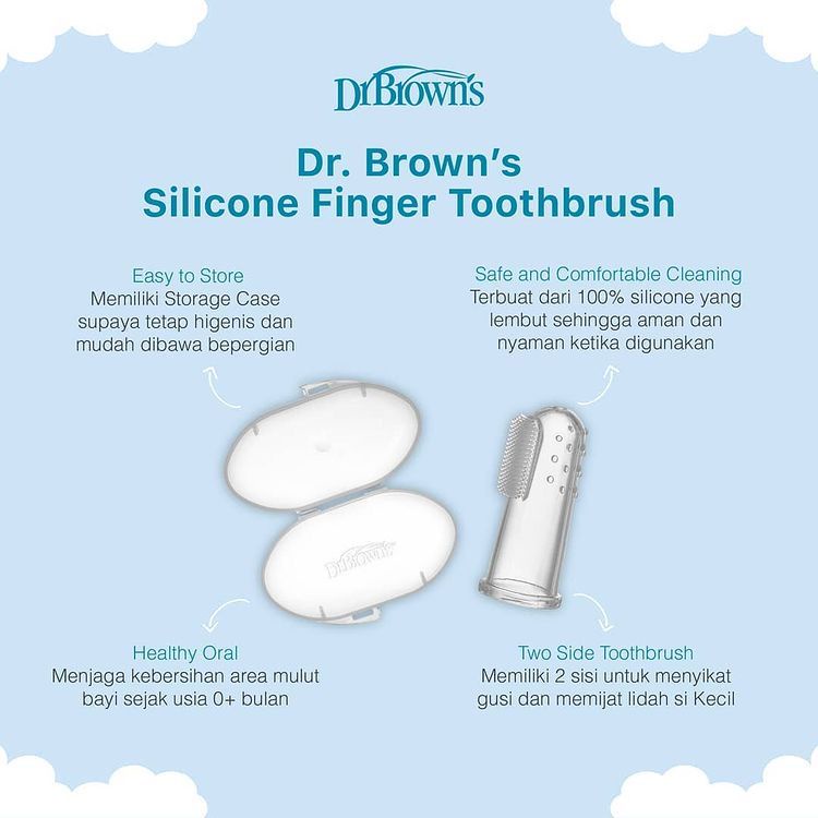 DR BROWNS  Silicone Finger Toothbrush / Sikat Lidah Anak / Sikat Lidah Bayi