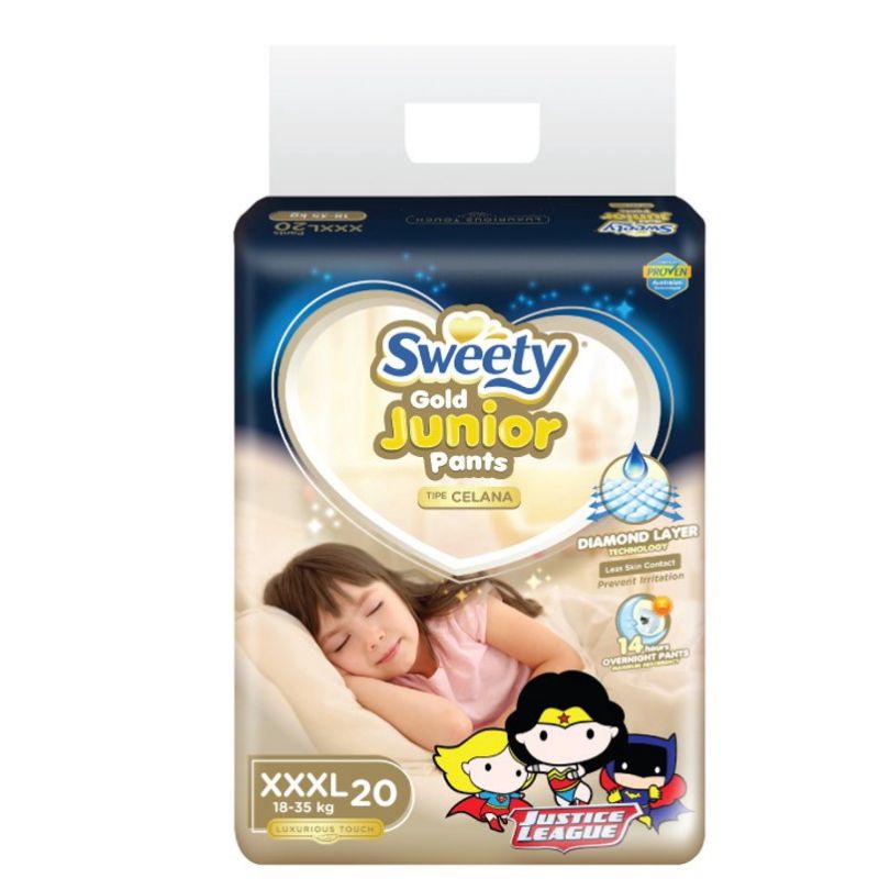 Sweety GOLD JUNIOR Pants XXXL20 Unisex. BOY/ GIRL. Popok Celana anak XXXL. Murah euy!!!