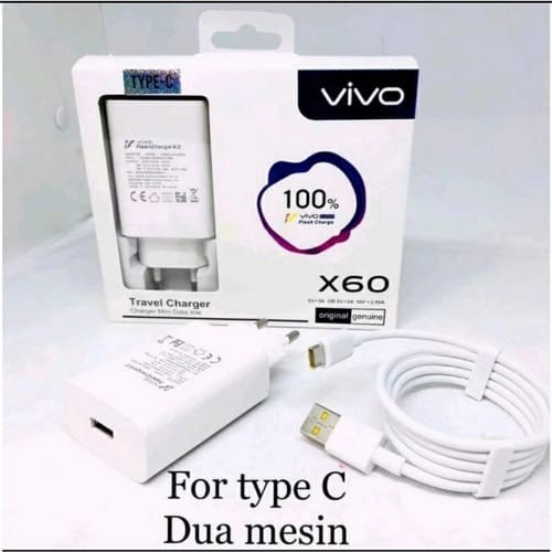 Casan Henphone Travel Charger VIVO X60 Fastcharging Charger Pengisi Batrai Hp