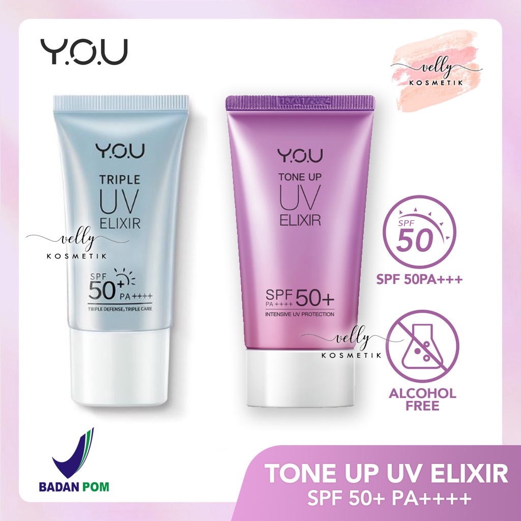 YOU Tone Up UV Elixir SPF 50+ PA++++ | Triple UV Elixir SPF 50+ PA++++ | Sunscreen Y.O.U Makeups 40mL