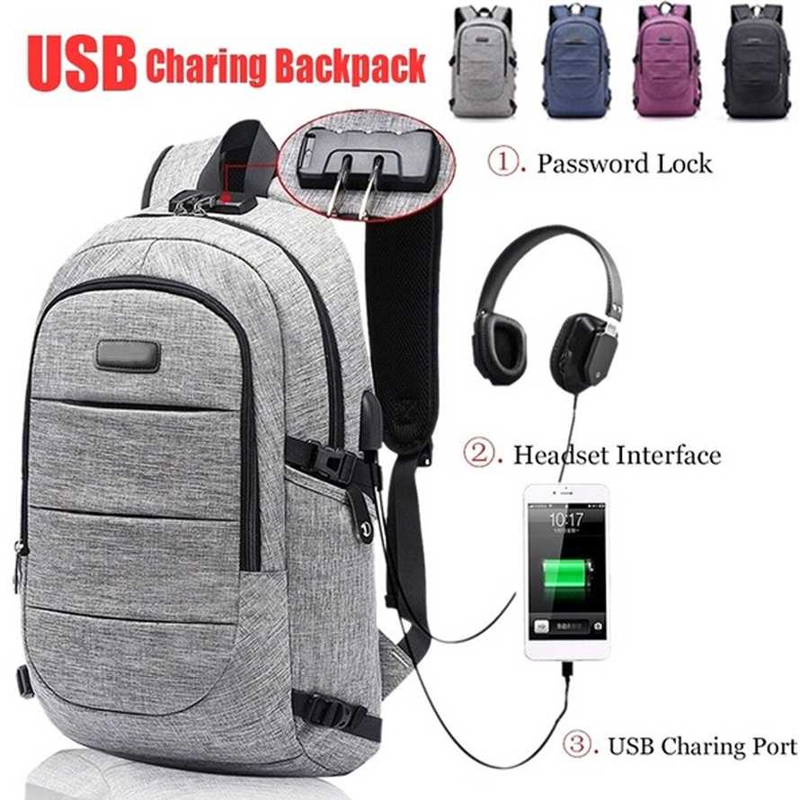 DXYIZU Tas Ransel Laptop Pria with USB Port Charging - RT25