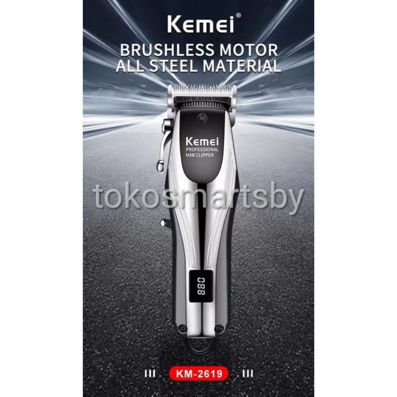 KEMEI KM-2619 Alat Cukur Rambut Profesional Tanpa Kabel Rechargeable