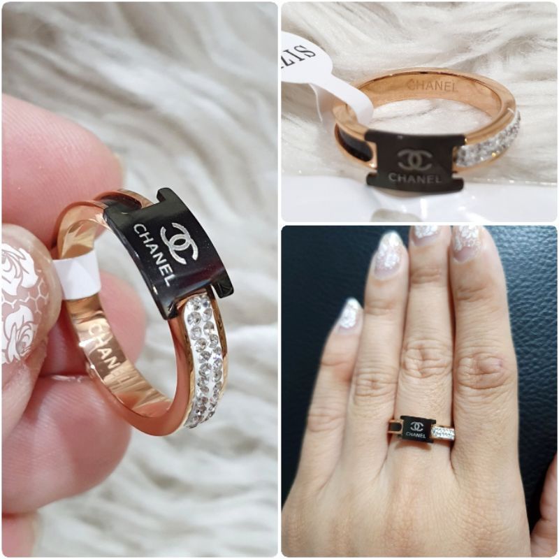 Cincin Titanium Stainless steel Asli Anti Karat Anti Alergi Ring Stainless steel mata Rosegold