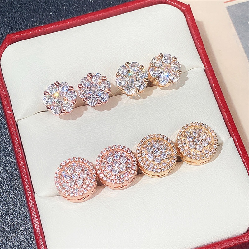 Anting Stud Warna Emas Untuk Aksesoris Wanita