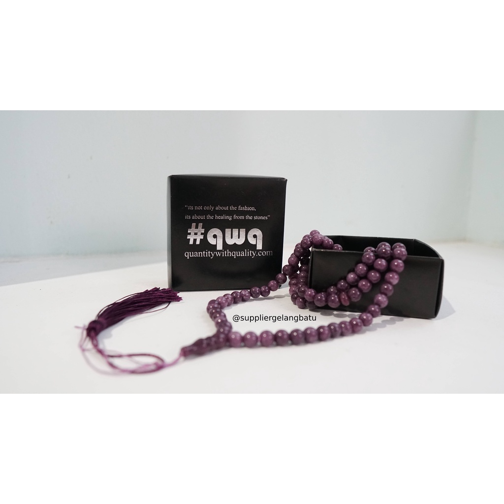 tasbih batu PURPLE AGATE 8mm 99 butir premium tasbeh 10mm akik ungu