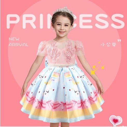 Hot Sale Pesta Meriah Pakaian Anak Perempuan  Bow Princess Dress For Kids Girl Gift