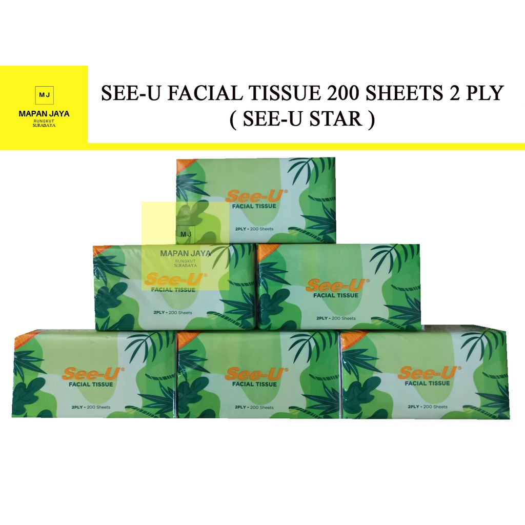 Tisu Tissue See U Facial 200 Sheets 2 Ply Lembut