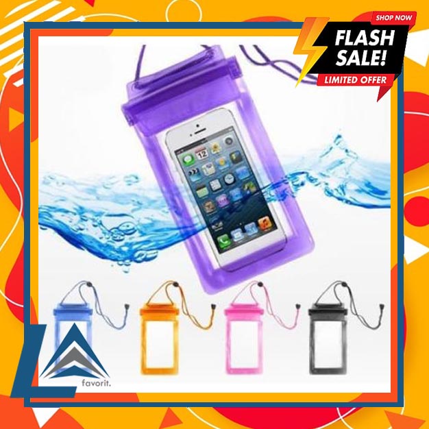 (LA FAVORITE).Plastik Hp Case Waterproof Anti Air Tali Waterproof Untuk Berenang Kantong Hp