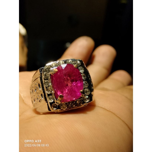 batu cincin Jamrud catam merah