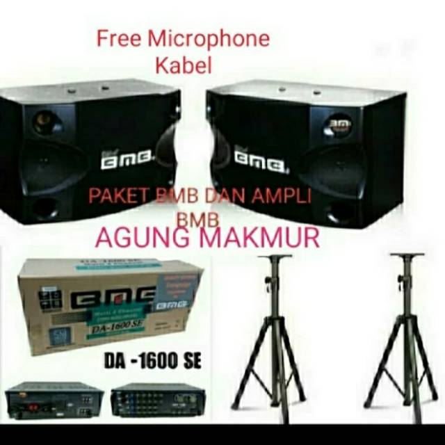 PAKET KARAOKE SOUNDSYSTEM BMB SPEAKER 8 INCH DAN AMPLFIER BMB