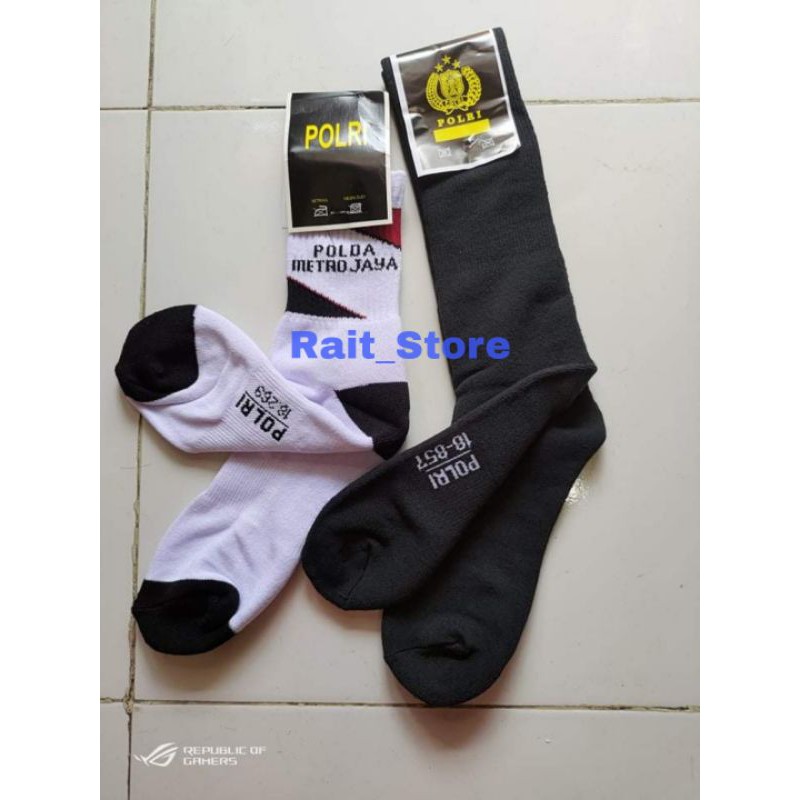 Kaos Kaki PDL Jatah Polri Hitam / Putih