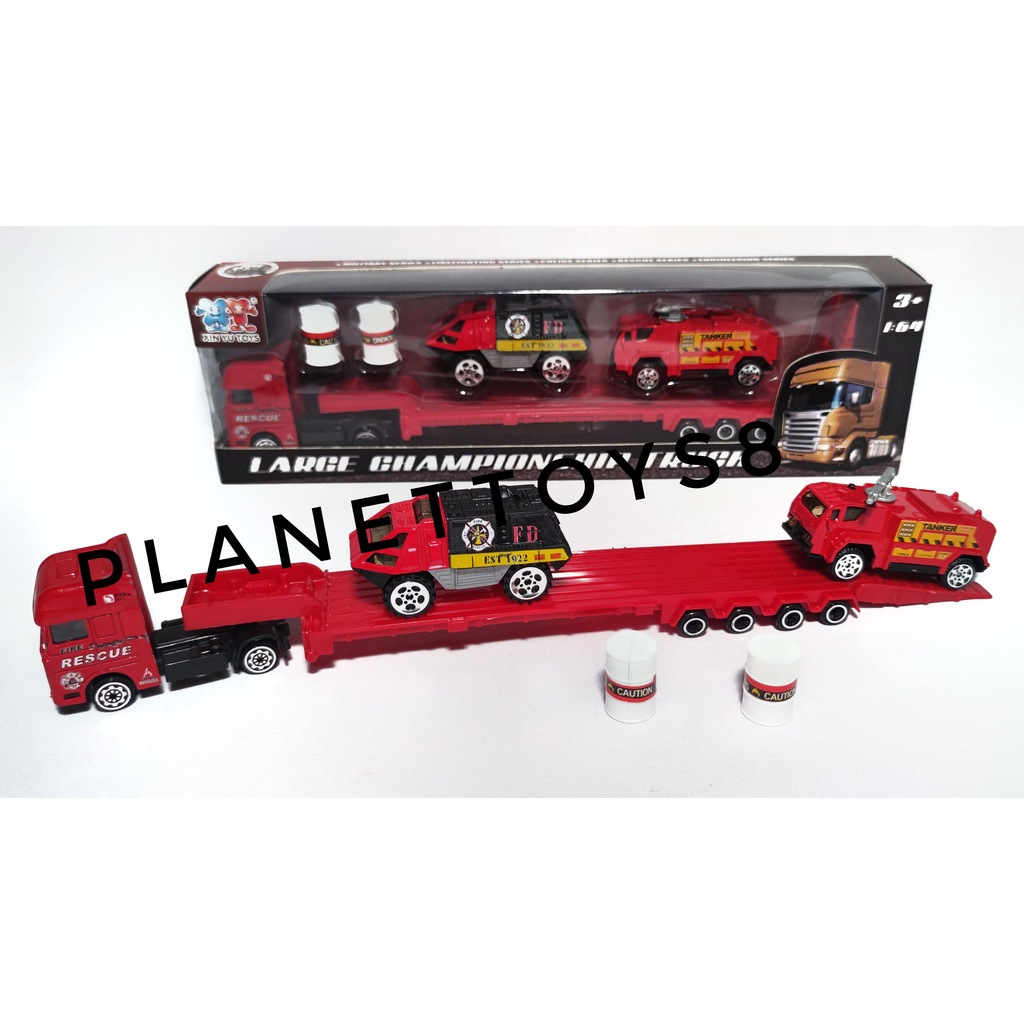 Jual Diecast Truk Pengangkut Mobil Trailer Tentara Pemadam Konstruksi ...