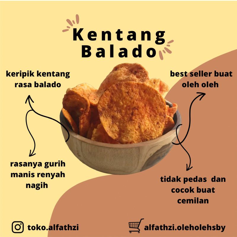 

✨Oleh-Oleh Surabaya✨ Keripik Kentang Balado 250gr