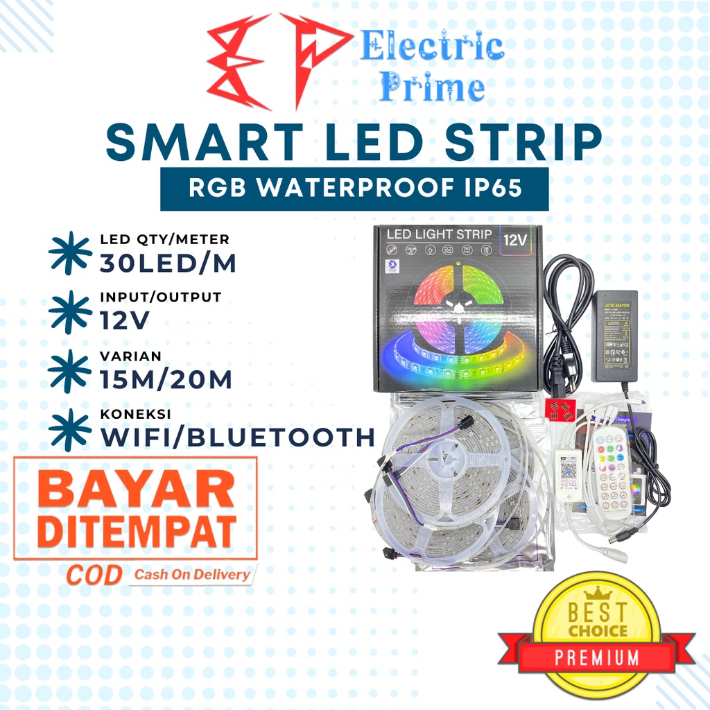 Smart Lampu LED Strip 15 20 Meter RGB 5050 Waterproof IP65 TRIPLEDI Lampu Hias Warna Warni 450LED 600LED Google Home Alexa Bluetooth Wfi  Voice Remote Control Lampu Plafon Rumah  Tailgating  Dekorasi Venue Restoran Coffee Shop Smart Lighting Aesthetic