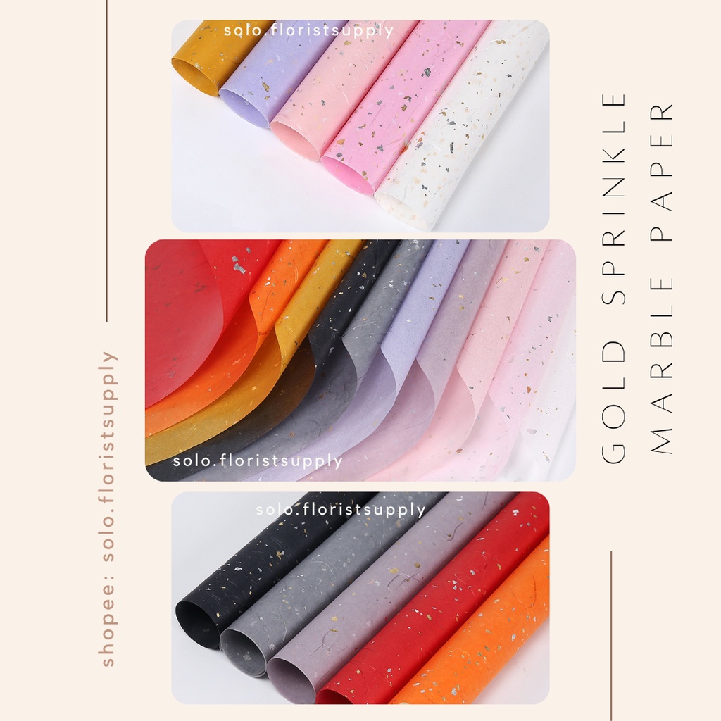 FLOWER WRAPPING GOLD SPRINKLE MOTIF MARBLE GRANITE CELLOPHANE GOLD FLAKES GOLDEN GOLD STAR TILE ROLL