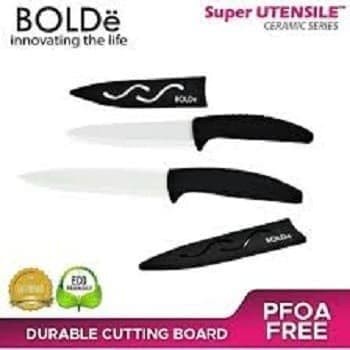 BOLDe Super Utensil Ceramic Series 3+1Pcs -Talenan Gunting Pisau Dapur