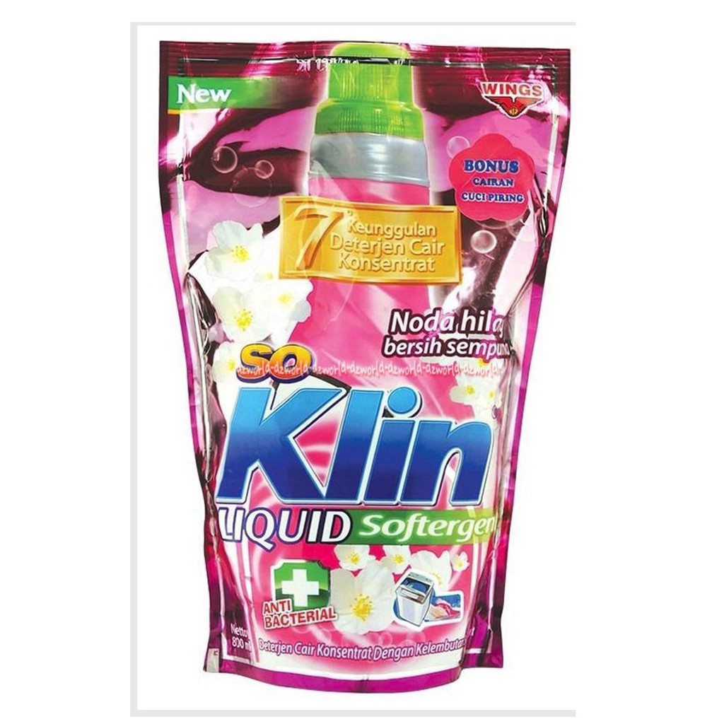 So klin Liquid 720ml  Softergent Detergen Cair Soklin Pink Biru Ungu Anti Bacterial So Clean 720 mili Soft Tener