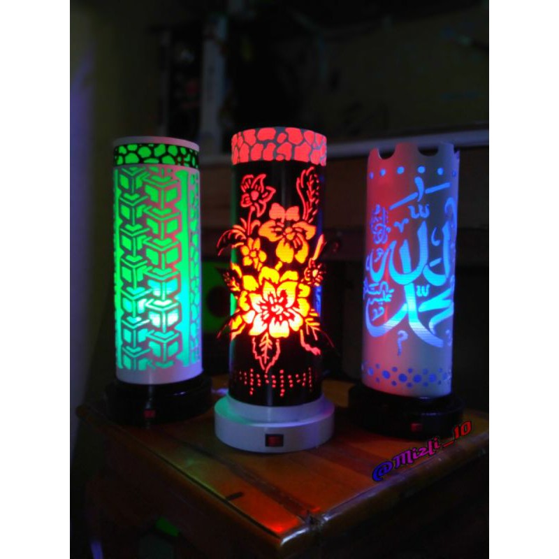 Lampu hias pvc/Lampu tidur/Lampu meja/Pipa pvc ukir/kado/sovenir