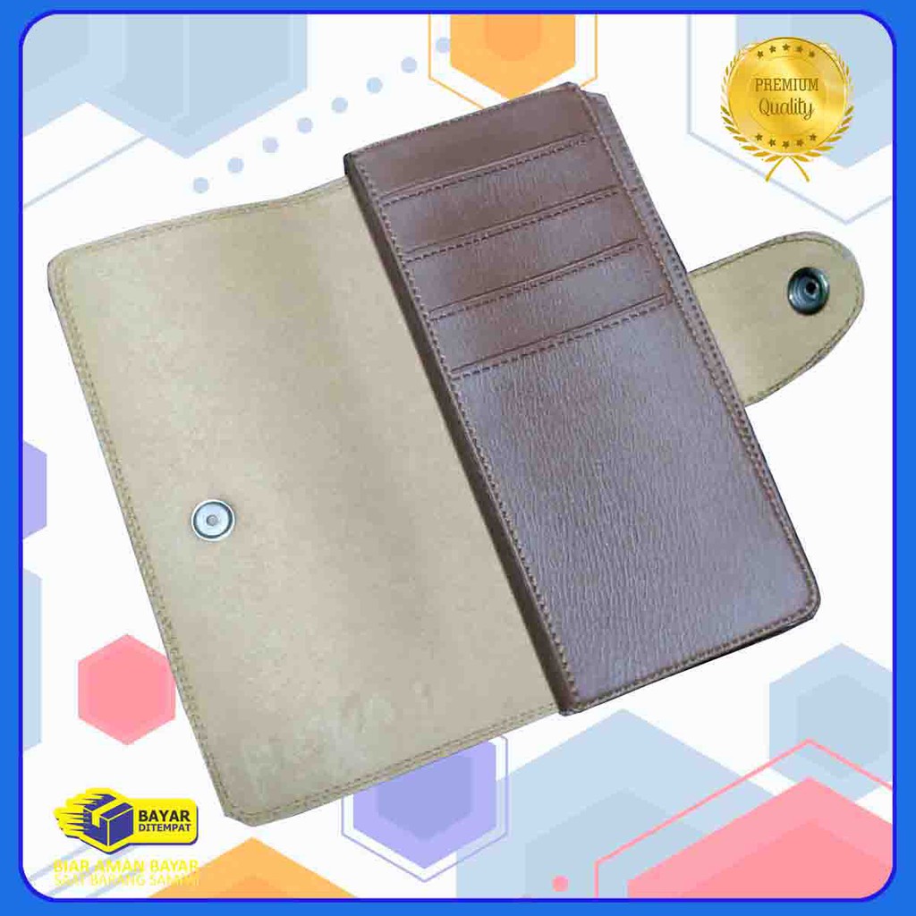 MIDYEAR SALE! Dompet lipat cowok Levis panjang kancing Bahan sintetik