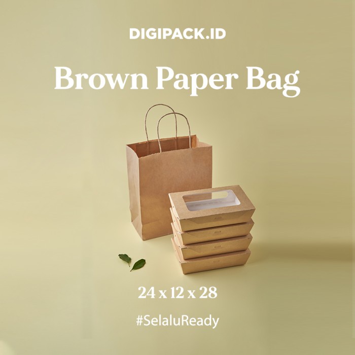 

NEW [Digipack] Brown Paper Bag Tali 24 x 12 x 28 | Kantong Kertas Coklat