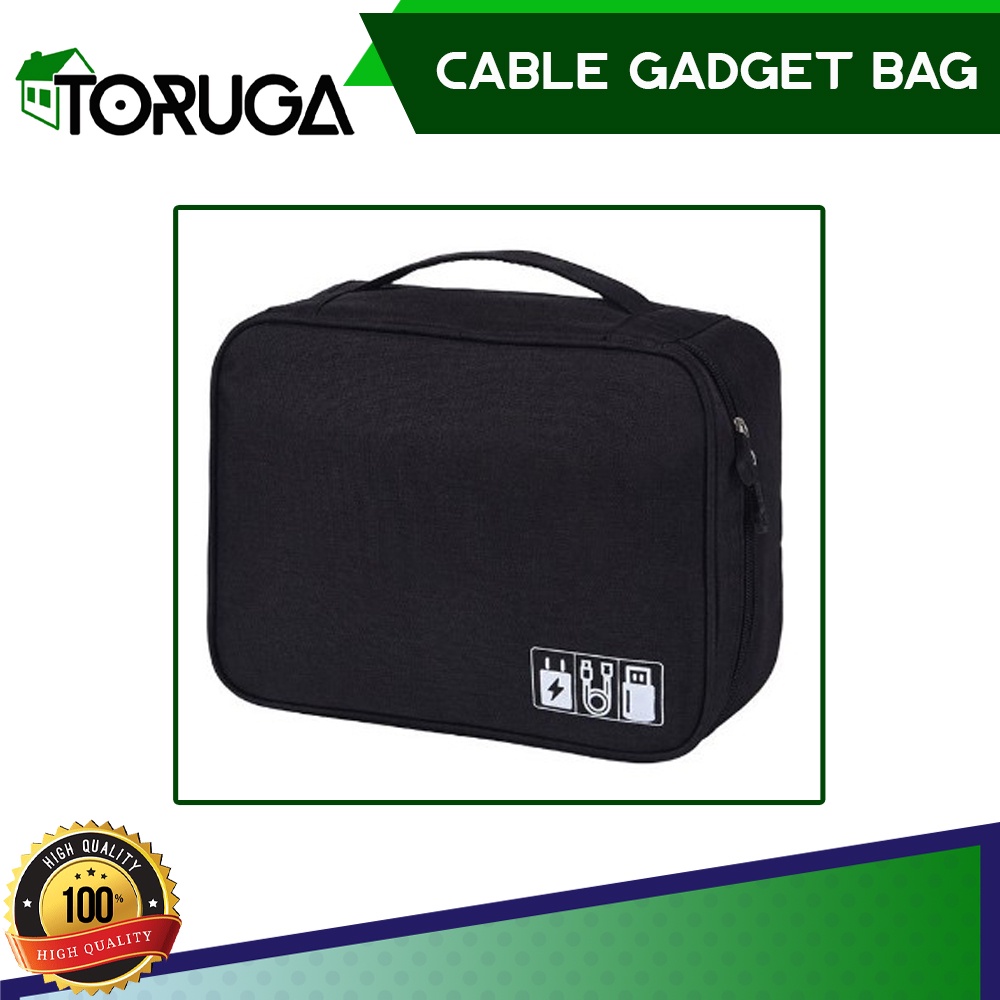 TRAVEL POUCH ORGANIZER CABLE GADGET BAG TAS KABEL CHARGER USB HP IPAD