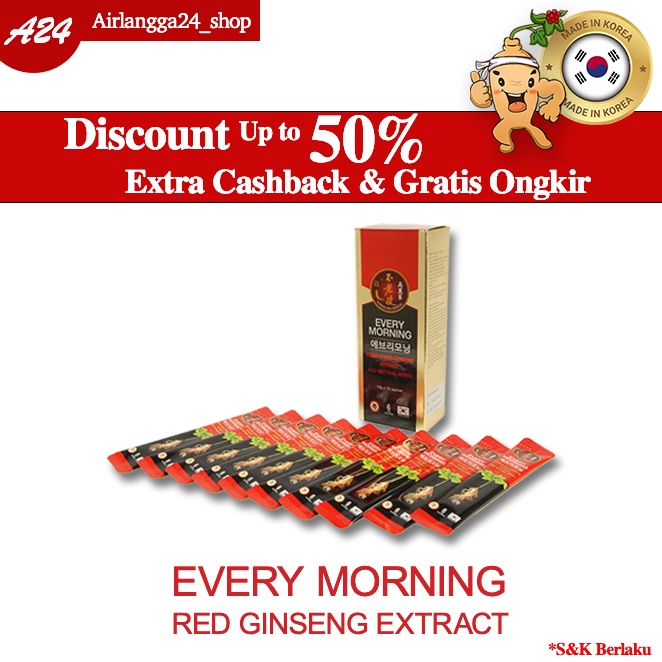 

PROMO EVERY MORNING "KOREA RED GINSENG EXTRACT" isi 10 SACHETS