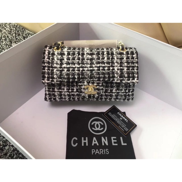 Tas Wanita Elegant Shoulder Bag Chanel Tweed Classic Flap Bag 5032