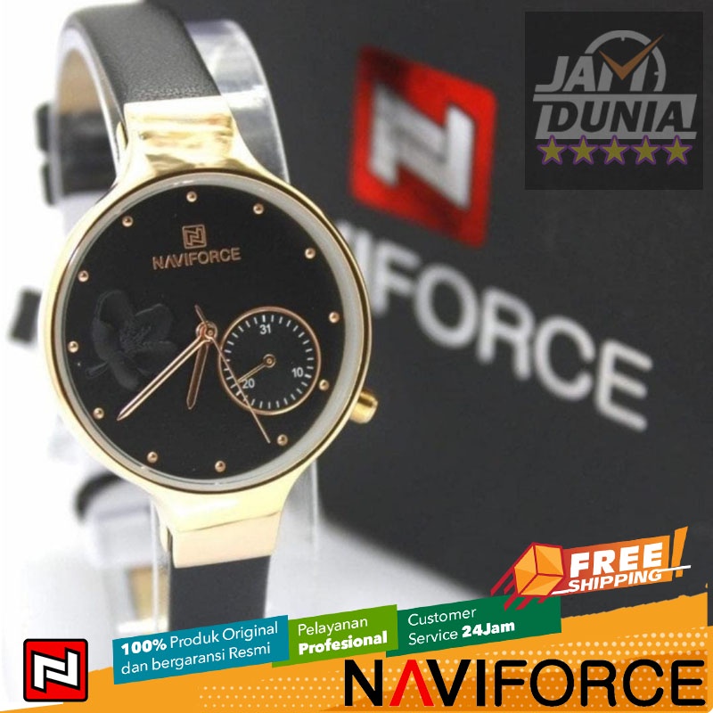 JAM TANGAN NAVIFORCE 5001 L3 KL LA WOMEN - KULIT - ROSE GOLD NAVIFORCE ORIGINAL 5001 JAM NAVIFORCE 5