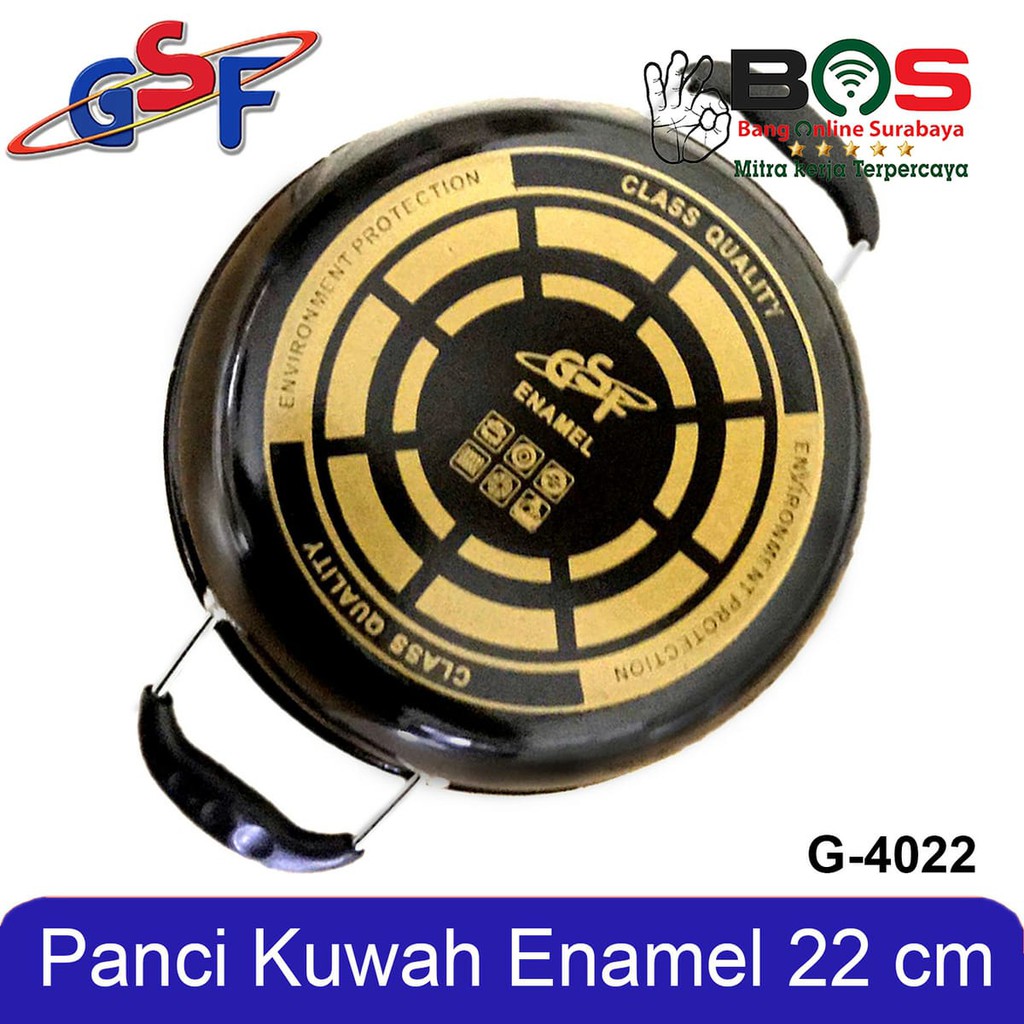 Panci Kuah Tutup Kaca Enamel Panci Kuping Serbaguna GSF 4022 GSF-4022 GSF4022