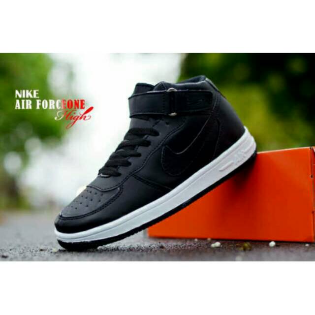 Sepatu Nike Air Forche High Black White ( Hitam Putih ) Sepatu Anak sekolah Basket Olahraga Lari