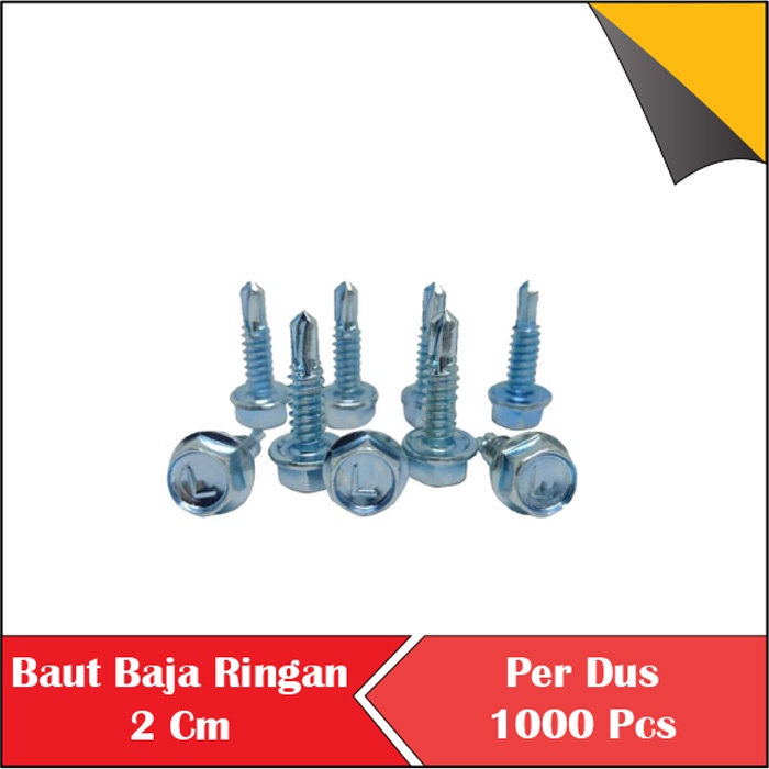 Baut Skrup Roofing Baja Ringan 1,5/2 CM  5/8 3/4 INCH PER DUS 10