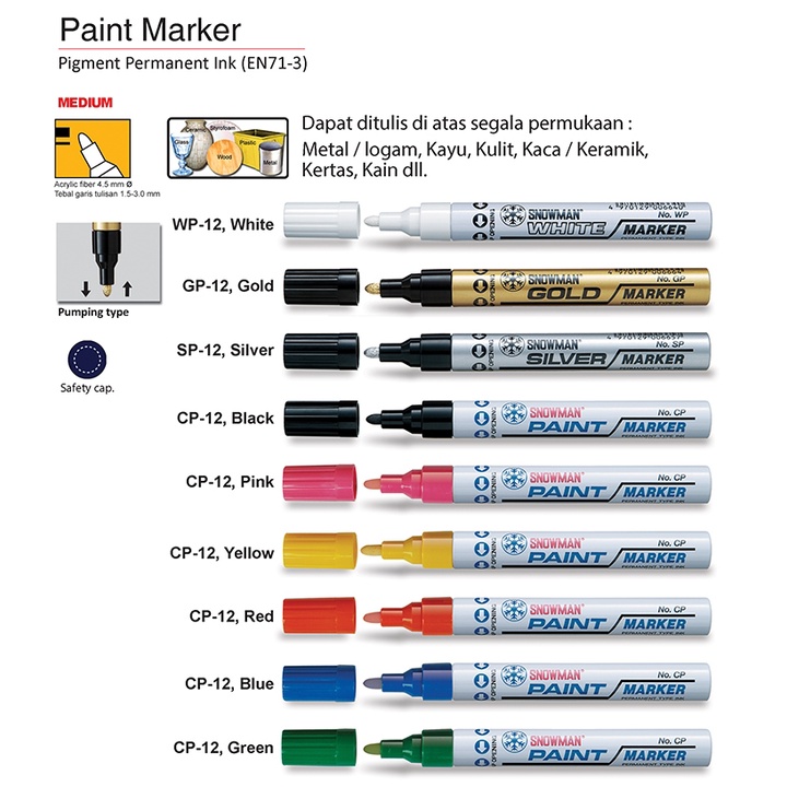 

Spidol Snowman Paint Marker Permanent Ink